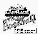 Roger Clemens MVP Baseball (USA) Title Screen